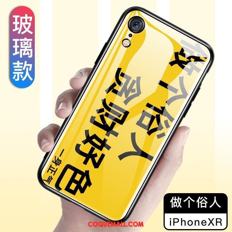 Étui iPhone Xr Verre Silicone Incassable, Coque iPhone Xr Mode Téléphone Portable