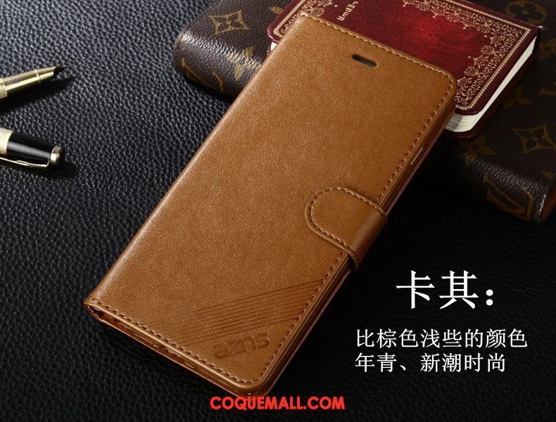 Étui iPhone Xr Étui En Cuir Clamshell Cuir, Coque iPhone Xr Qualité Peau Douce Braun