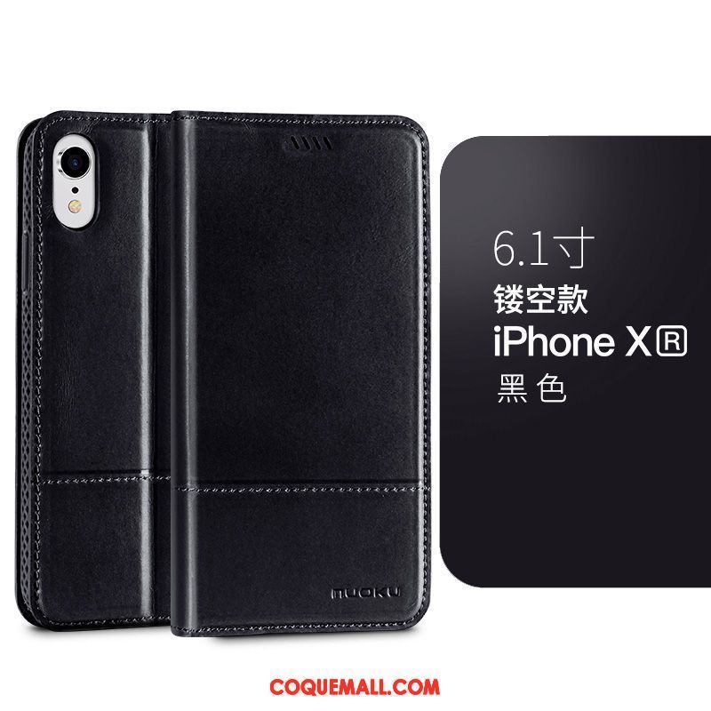 Étui iPhone Xr Étui En Cuir Cuir Nouveau, Coque iPhone Xr Business Téléphone Portable Braun