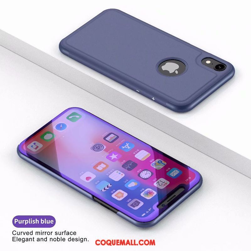 Étui iPhone Xr Étui En Cuir Or Violet, Coque iPhone Xr Tout Compris Téléphone Portable