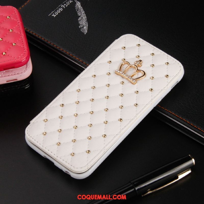 Étui iPhone Xr Étui En Cuir Téléphone Portable Blanc, Coque iPhone Xr Strass Protection