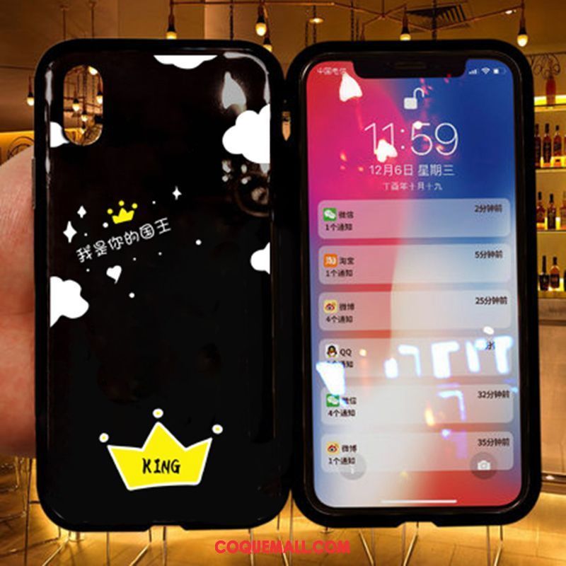 Étui iPhone Xs Amoureux Nouveau Verre, Coque iPhone Xs Très Mince Charmant