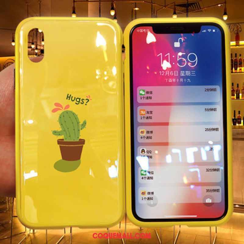 Étui iPhone Xs Amoureux Nouveau Verre, Coque iPhone Xs Très Mince Charmant