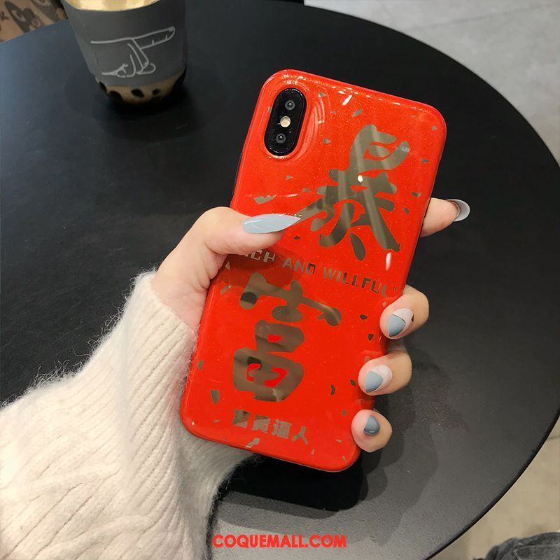 Étui iPhone Xs Amoureux Rouge Téléphone Portable, Coque iPhone Xs Créatif Tout Compris