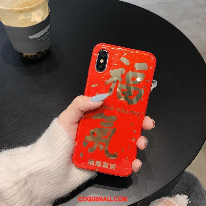 Étui iPhone Xs Amoureux Rouge Téléphone Portable, Coque iPhone Xs Créatif Tout Compris