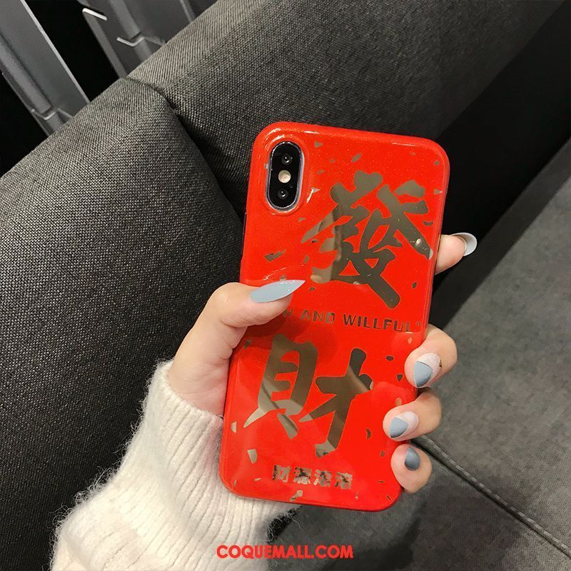 Étui iPhone Xs Amoureux Rouge Téléphone Portable, Coque iPhone Xs Créatif Tout Compris