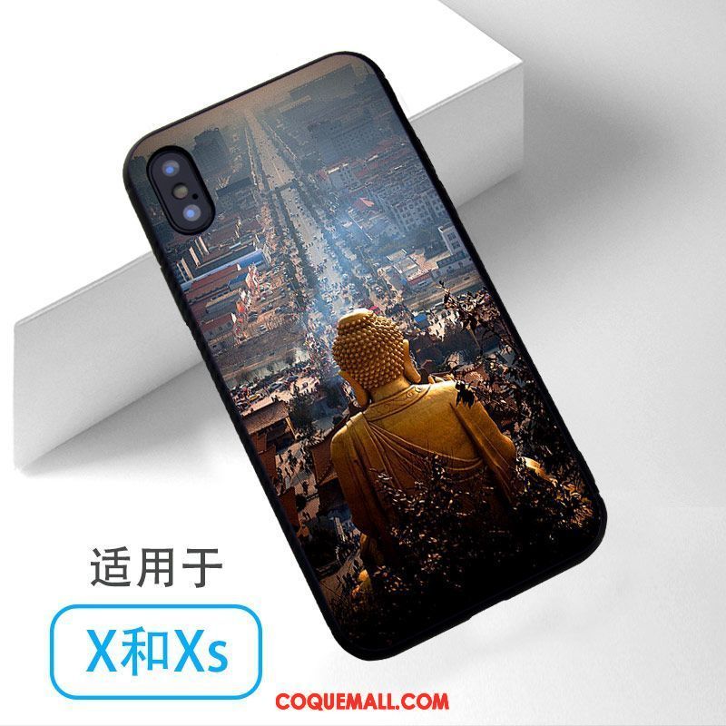 Étui iPhone Xs Bouddha Téléphone Portable Bleu, Coque iPhone Xs