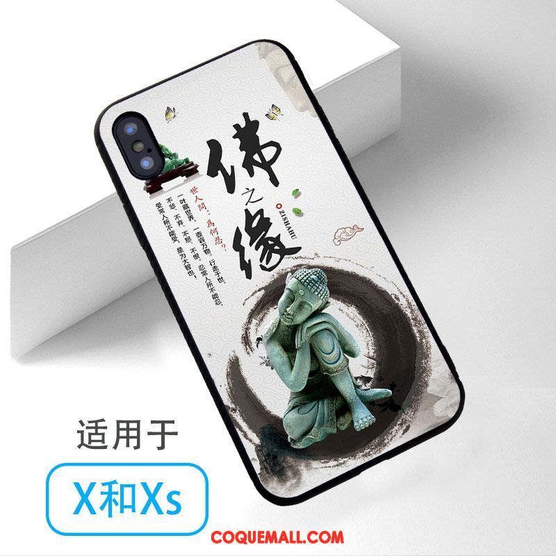 Étui iPhone Xs Bouddha Téléphone Portable Bleu, Coque iPhone Xs