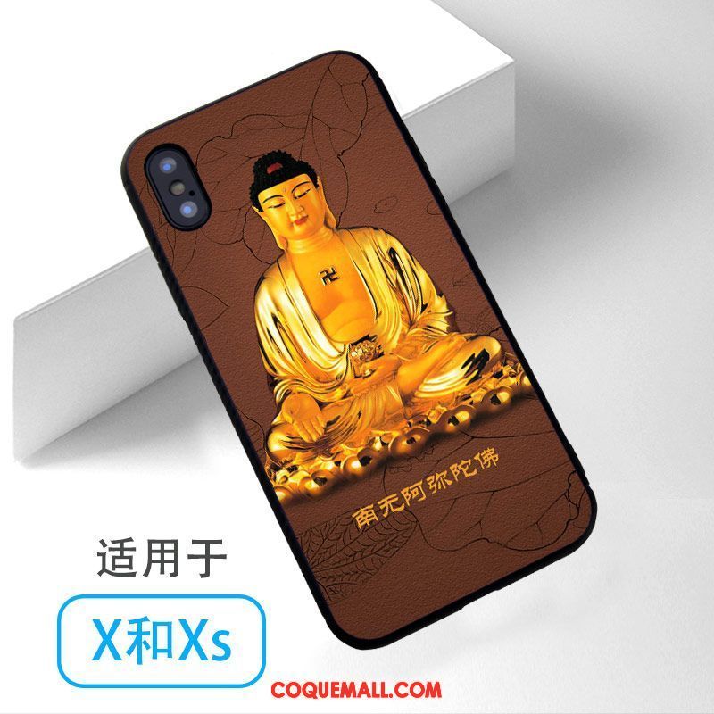 Étui iPhone Xs Bouddha Téléphone Portable Bleu, Coque iPhone Xs