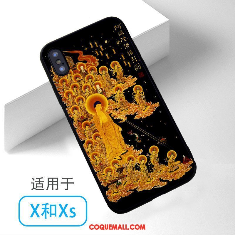 Étui iPhone Xs Bouddha Téléphone Portable Bleu, Coque iPhone Xs