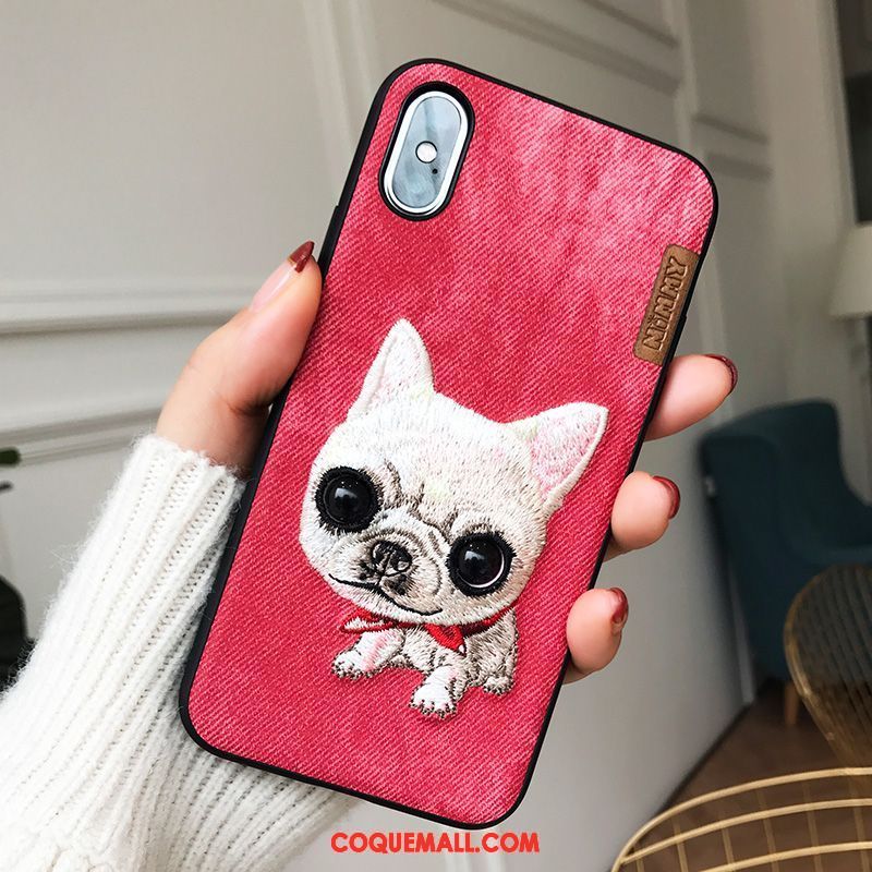 Étui iPhone Xs Broderie Célébrité Nouveau, Coque iPhone Xs Net Rouge Tendance