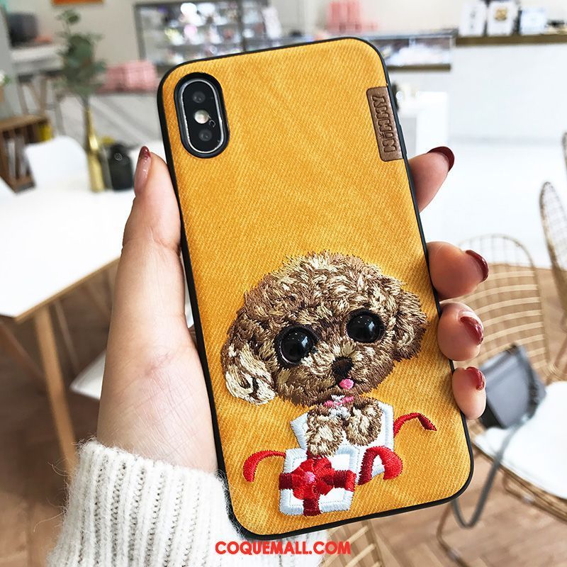 Étui iPhone Xs Broderie Célébrité Nouveau, Coque iPhone Xs Net Rouge Tendance