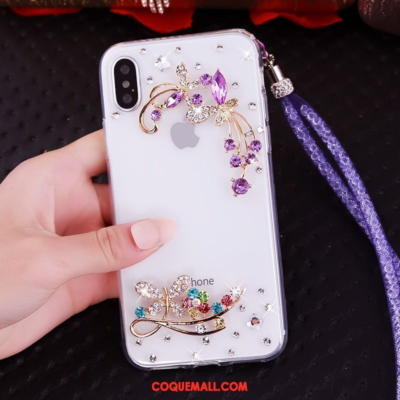 Étui iPhone Xs Cou Suspendu Créatif Silicone, Coque iPhone Xs Anneau Support