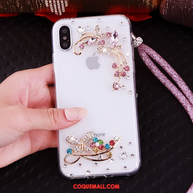 Étui iPhone Xs Cou Suspendu Créatif Silicone, Coque iPhone Xs Anneau Support