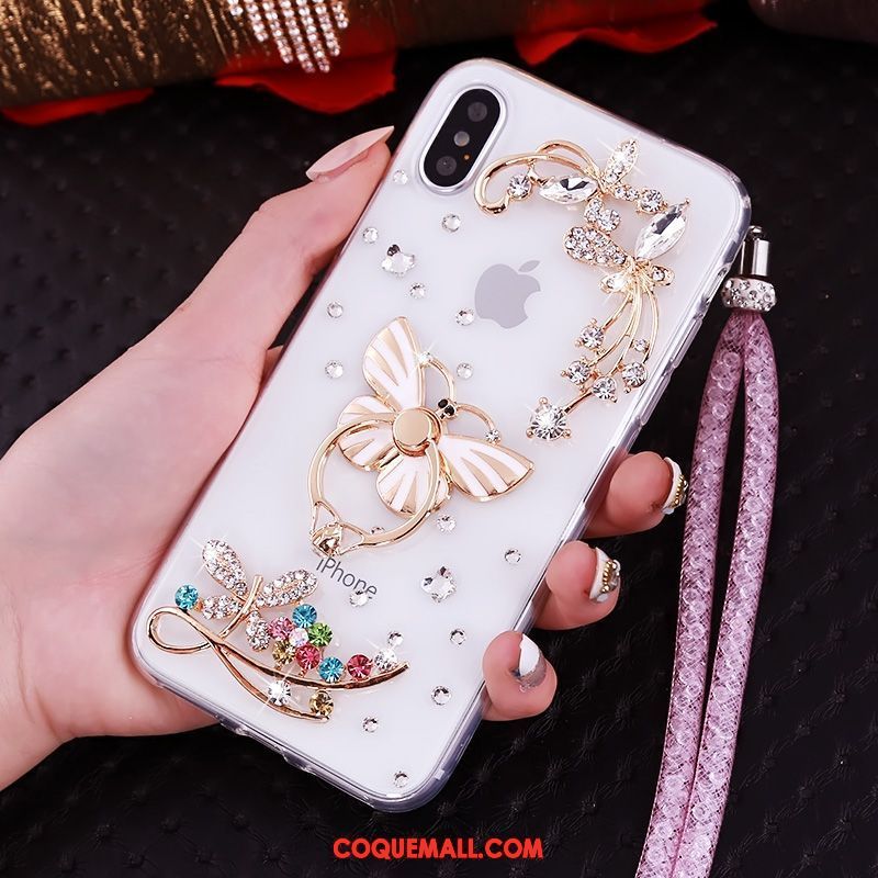 Étui iPhone Xs Cou Suspendu Créatif Silicone, Coque iPhone Xs Anneau Support