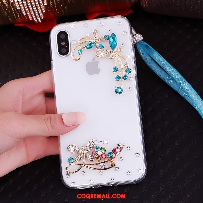 Étui iPhone Xs Cou Suspendu Créatif Silicone, Coque iPhone Xs Anneau Support