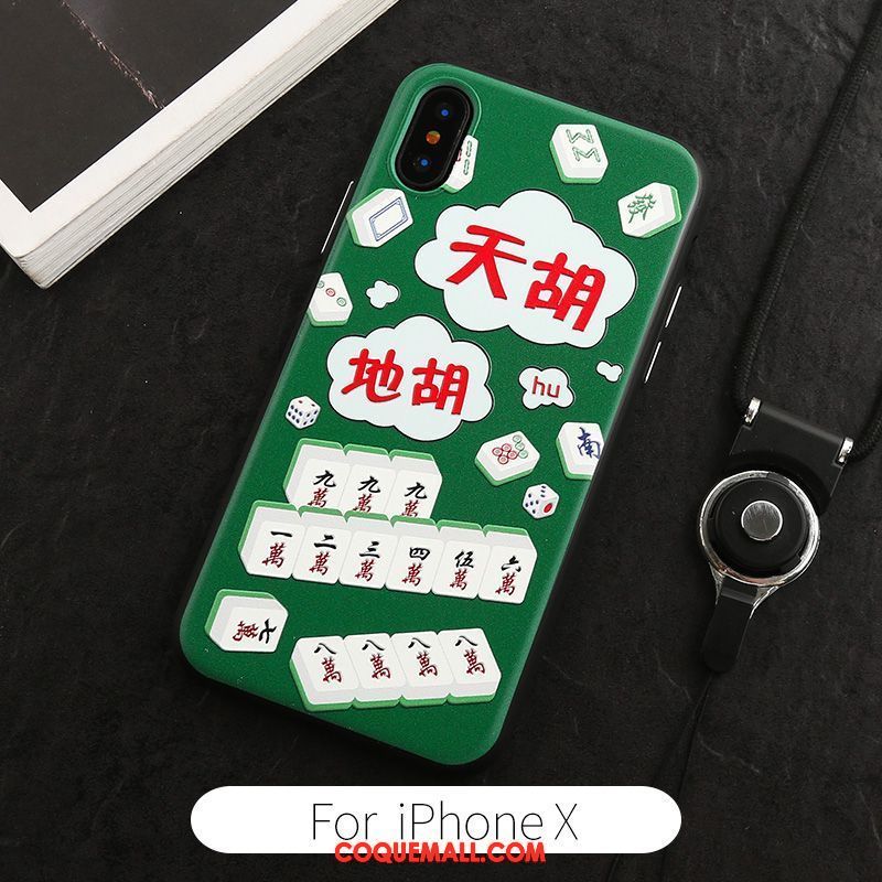 Étui iPhone Xs Créatif Blanc Amoureux, Coque iPhone Xs Incassable Marque De Tendance