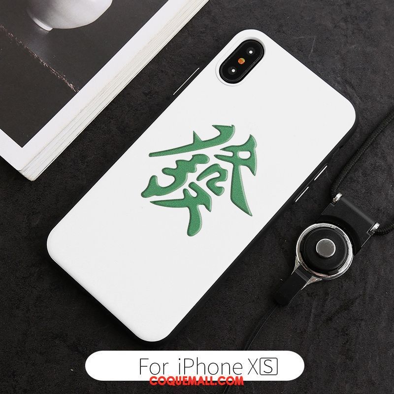 Étui iPhone Xs Créatif Blanc Amoureux, Coque iPhone Xs Incassable Marque De Tendance