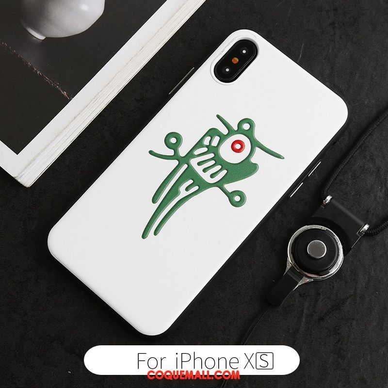 Étui iPhone Xs Créatif Blanc Amoureux, Coque iPhone Xs Incassable Marque De Tendance