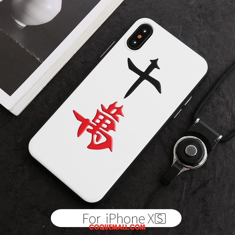 Étui iPhone Xs Créatif Blanc Amoureux, Coque iPhone Xs Incassable Marque De Tendance