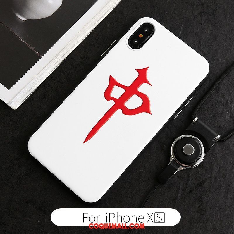 Étui iPhone Xs Créatif Blanc Amoureux, Coque iPhone Xs Incassable Marque De Tendance