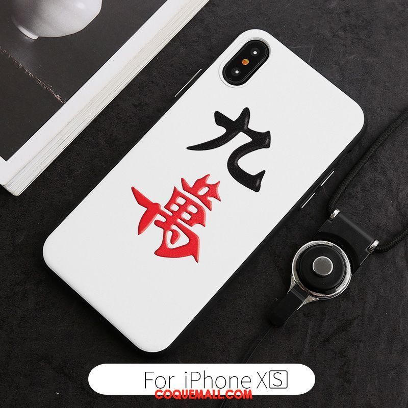 Étui iPhone Xs Créatif Blanc Amoureux, Coque iPhone Xs Incassable Marque De Tendance