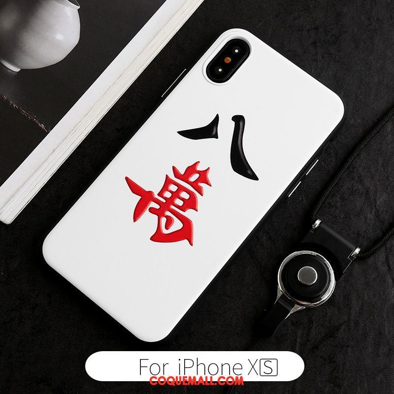 Étui iPhone Xs Créatif Blanc Amoureux, Coque iPhone Xs Incassable Marque De Tendance