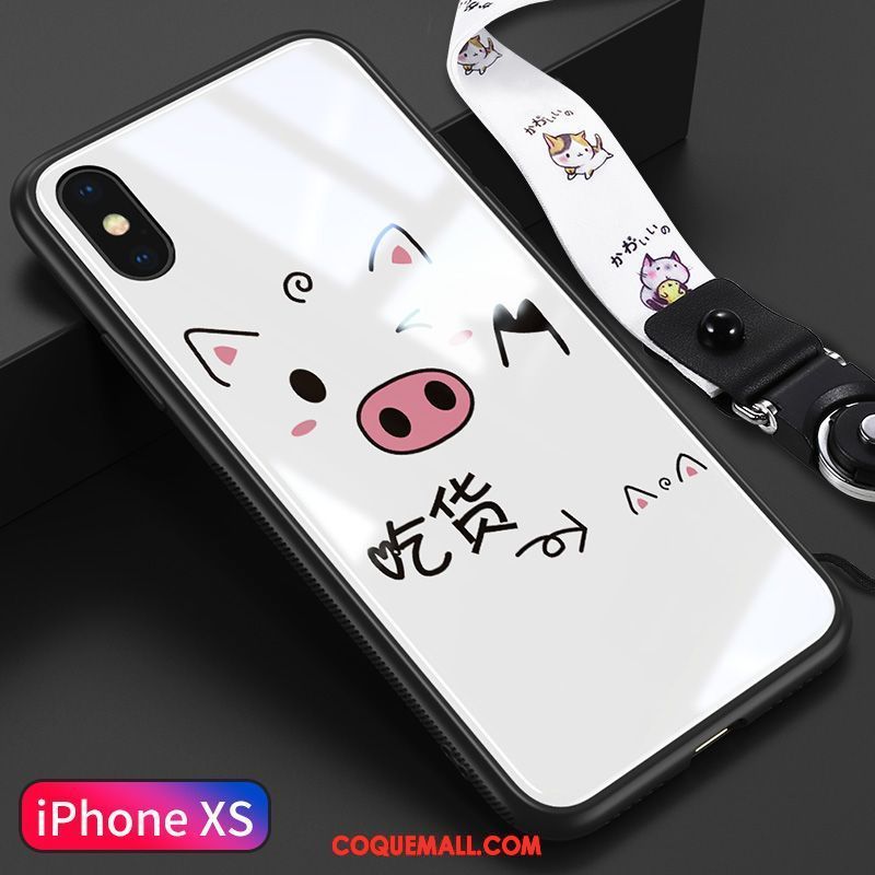 Étui iPhone Xs Dessin Animé Protection Très Mince, Coque iPhone Xs Nouveau Verre