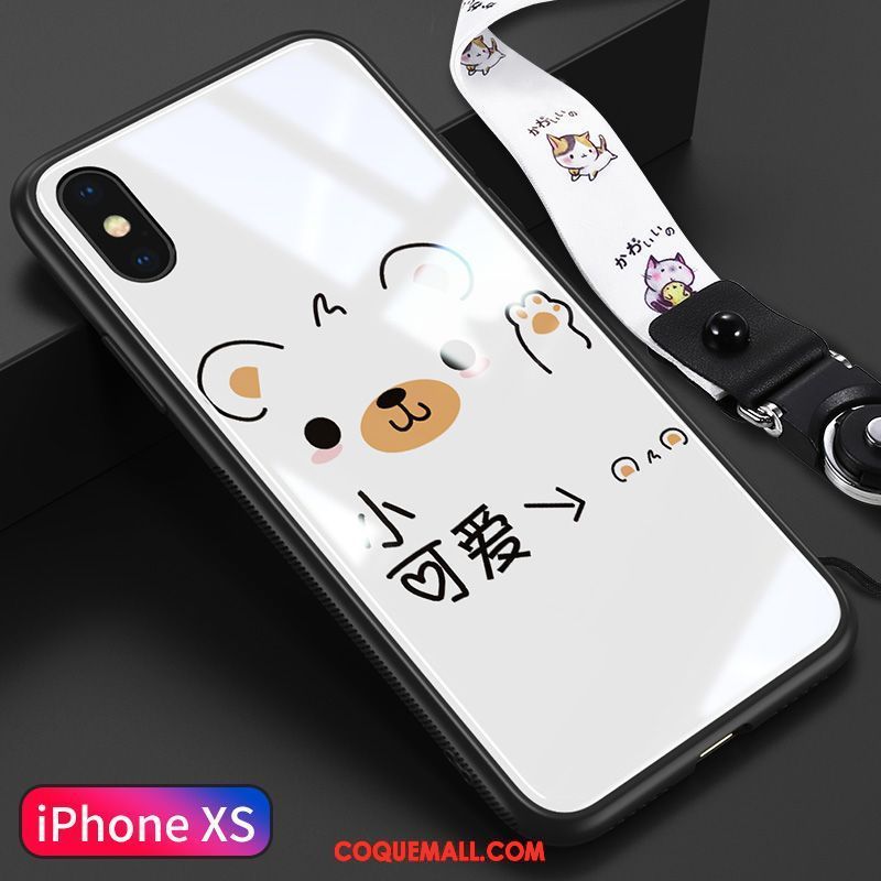 Étui iPhone Xs Dessin Animé Protection Très Mince, Coque iPhone Xs Nouveau Verre