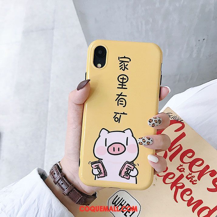 Étui iPhone Xs Dessin Animé Rose Très Mince, Coque iPhone Xs Protection Téléphone Portable