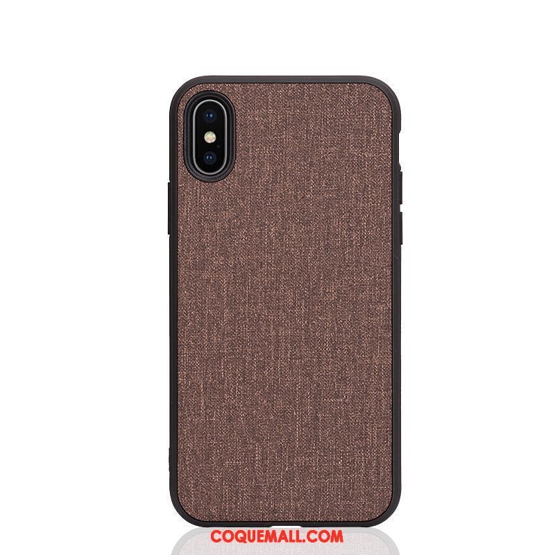 Étui iPhone Xs Délavé En Daim Téléphone Portable Silicone, Coque iPhone Xs Protection Rose Braun