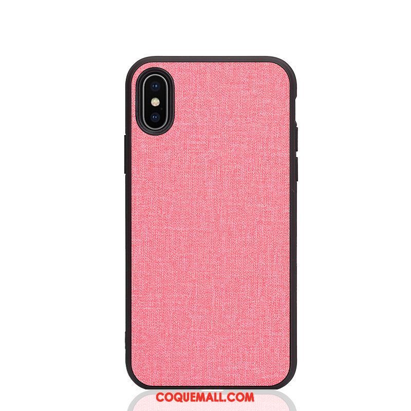 Étui iPhone Xs Délavé En Daim Téléphone Portable Silicone, Coque iPhone Xs Protection Rose Braun