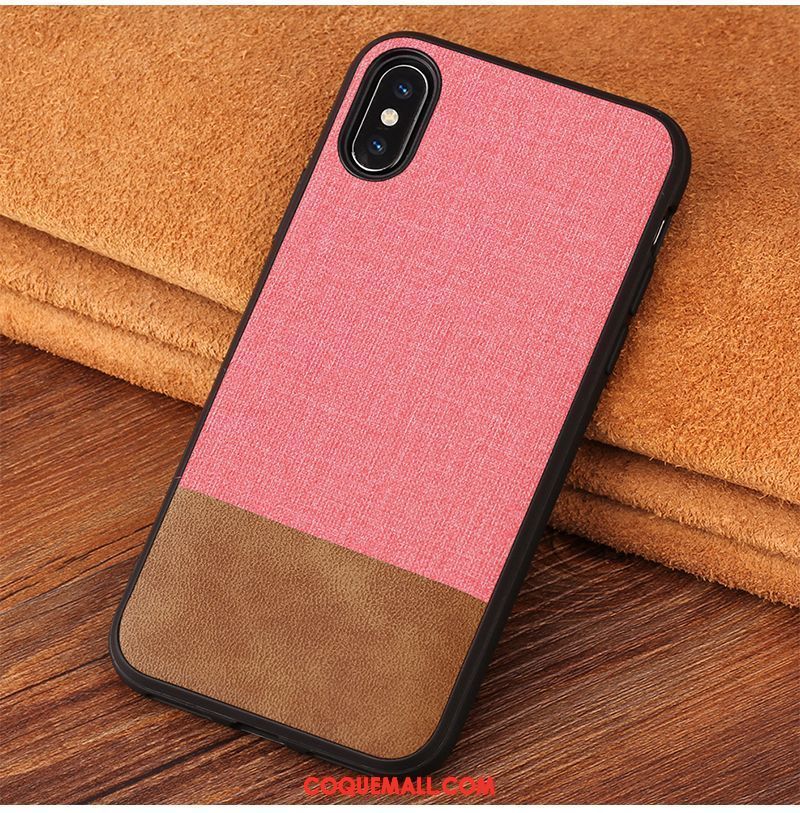 Étui iPhone Xs Délavé En Daim Téléphone Portable Silicone, Coque iPhone Xs Protection Rose Braun