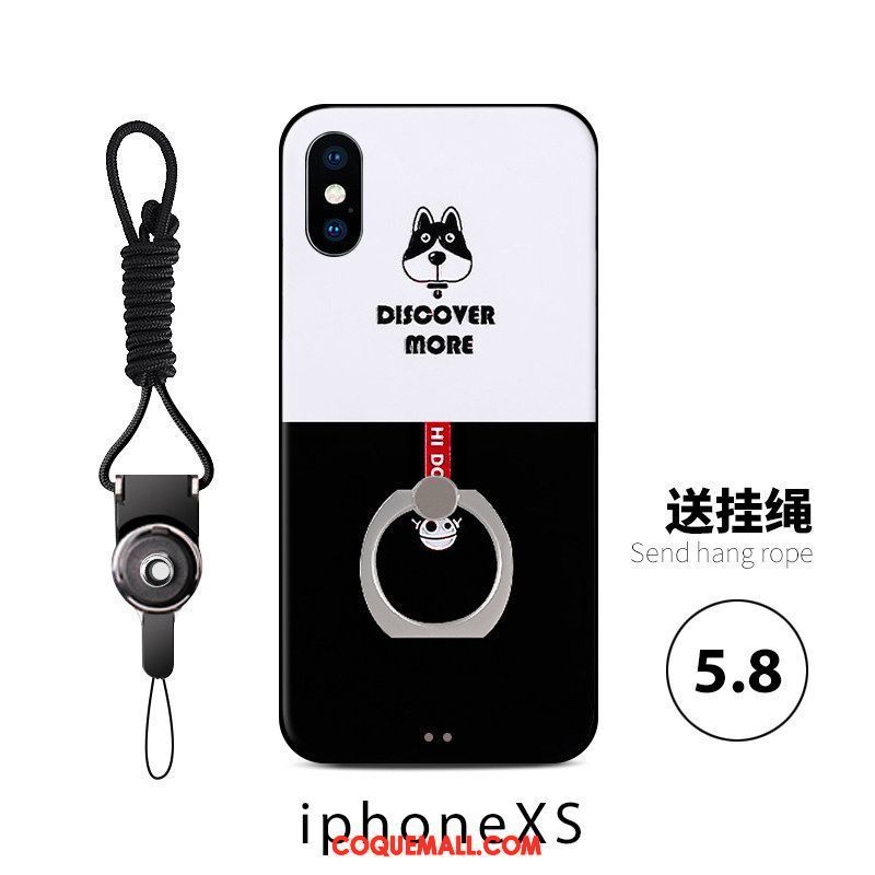 Étui iPhone Xs Gaufrage Tendance Amoureux, Coque iPhone Xs Tout Compris Dessin Animé