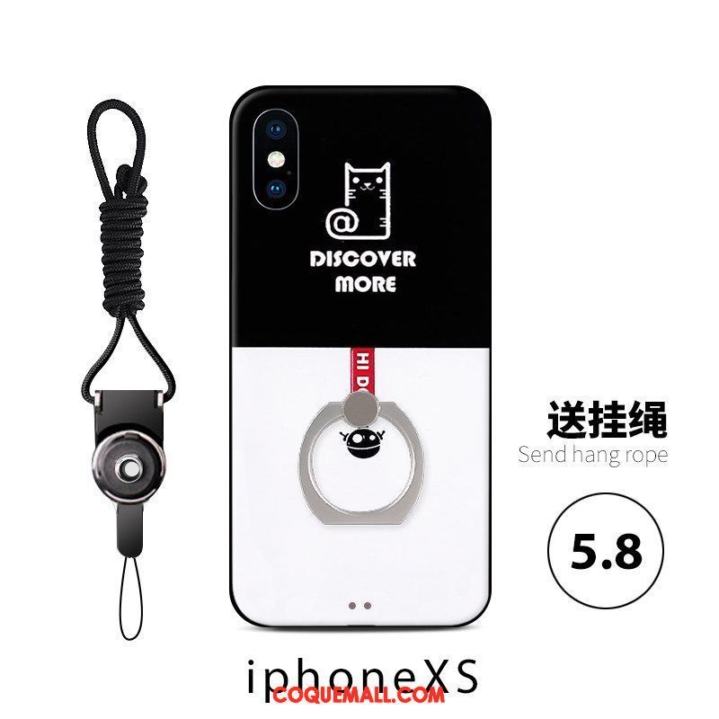 Étui iPhone Xs Gaufrage Tendance Amoureux, Coque iPhone Xs Tout Compris Dessin Animé