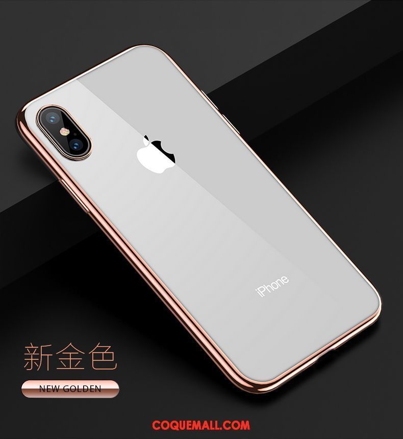 Étui iPhone Xs Incassable Transparent Fluide Doux, Coque iPhone Xs Net Rouge Téléphone Portable