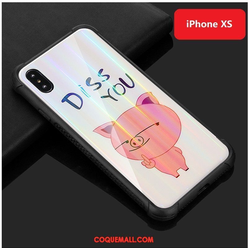 Étui iPhone Xs Incassable Téléphone Portable Antidérapant, Coque iPhone Xs Tout Compris Net Rouge