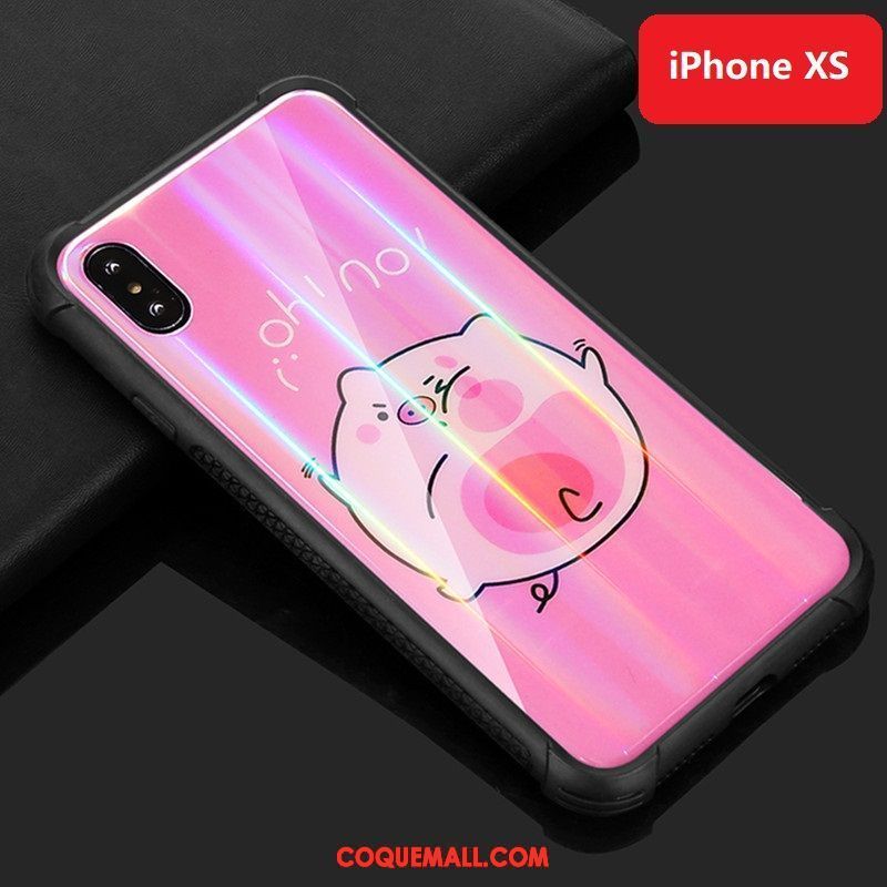 Étui iPhone Xs Incassable Téléphone Portable Antidérapant, Coque iPhone Xs Tout Compris Net Rouge