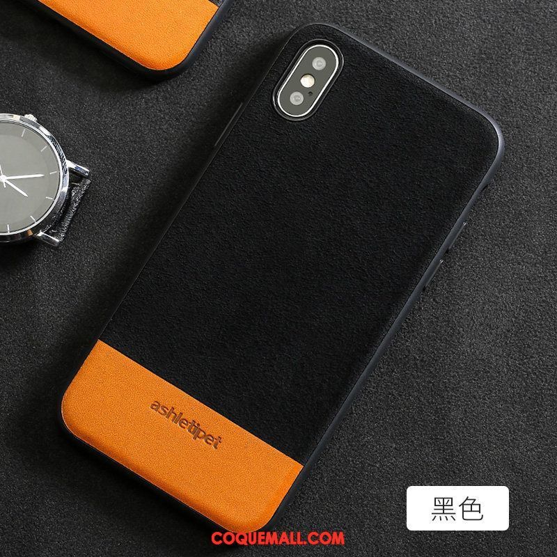 Étui iPhone Xs Marque De Tendance Cuir Créatif, Coque iPhone Xs Bleu Qualité