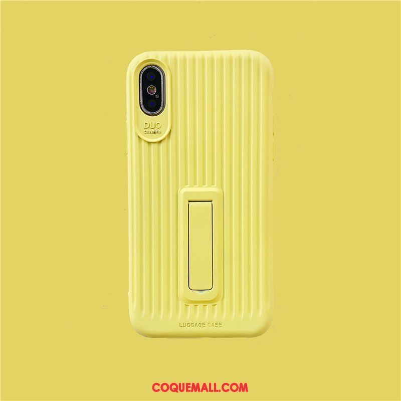 Étui iPhone Xs Max Argent Support Tout Compris, Coque iPhone Xs Max Couleur Unie Fluide Doux