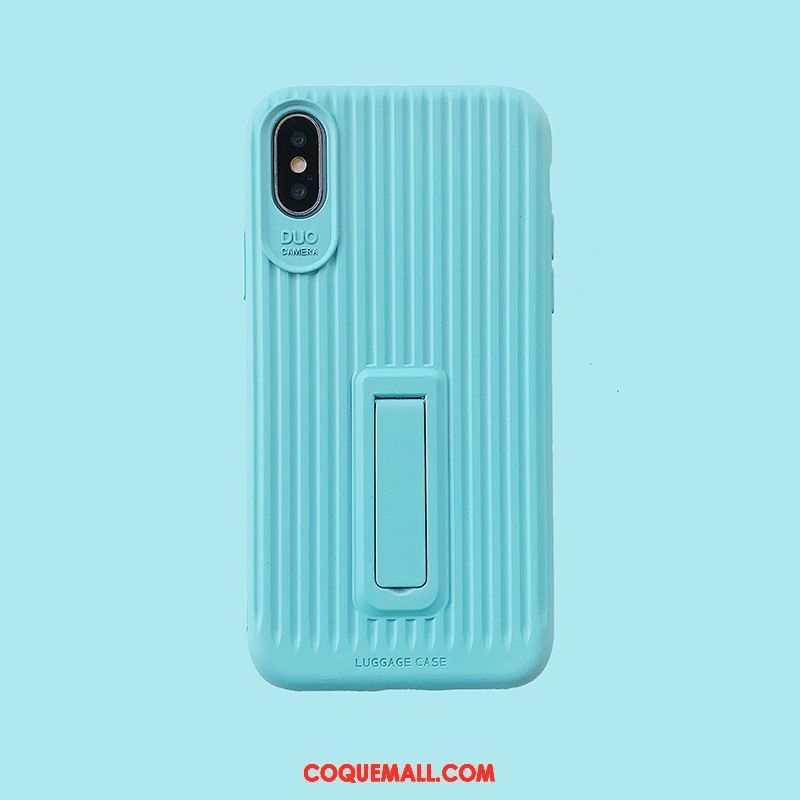 Étui iPhone Xs Max Argent Support Tout Compris, Coque iPhone Xs Max Couleur Unie Fluide Doux