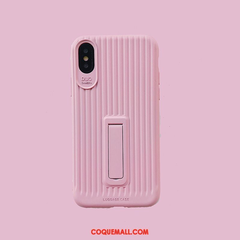 Étui iPhone Xs Max Argent Support Tout Compris, Coque iPhone Xs Max Couleur Unie Fluide Doux