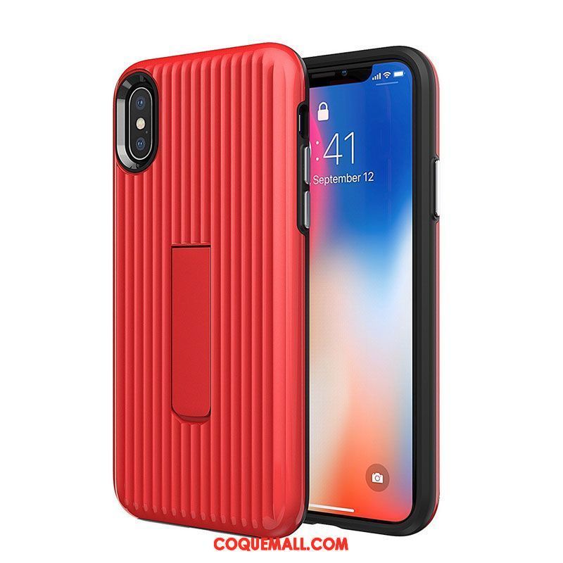 Étui iPhone Xs Max Argent Support Tout Compris, Coque iPhone Xs Max Couleur Unie Fluide Doux