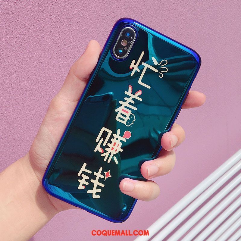 Étui iPhone Xs Max Charmant Créatif Fluide Doux, Coque iPhone Xs Max Bleu Tout Compris