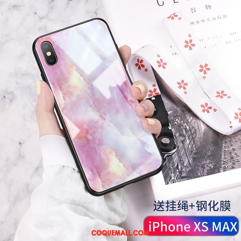 Étui iPhone Xs Max Ciel Étoilé Grand Marque De Tendance, Coque iPhone Xs Max Net Rouge Rose