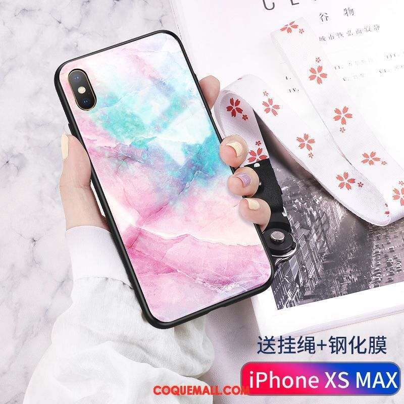 Étui iPhone Xs Max Ciel Étoilé Grand Marque De Tendance, Coque iPhone Xs Max Net Rouge Rose