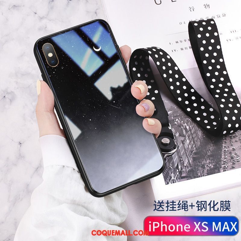 Étui iPhone Xs Max Ciel Étoilé Grand Marque De Tendance, Coque iPhone Xs Max Net Rouge Rose