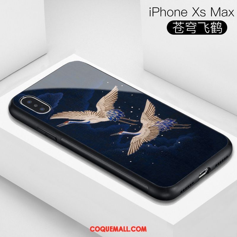 Étui iPhone Xs Max Créatif Personnalité Très Mince, Coque iPhone Xs Max Bleu Téléphone Portable