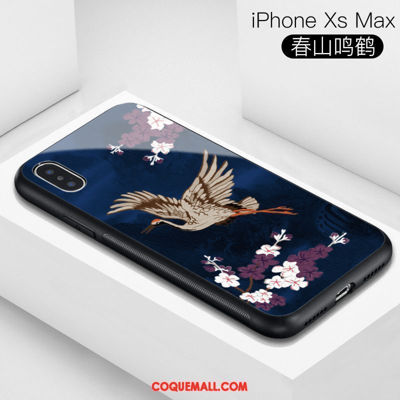 Étui iPhone Xs Max Créatif Personnalité Très Mince, Coque iPhone Xs Max Bleu Téléphone Portable