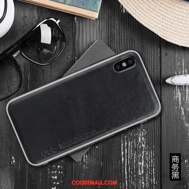 Étui iPhone Xs Max Cuir Véritable Cuir Nouveau, Coque iPhone Xs Max Personnalité Étui En Cuir